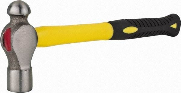 Value Collection - 1 Lb Head Forged Steel Ball Pein Hammer - Fiberglass Handle, 12-1/2" OAL, Fiberglass with Cushion Grip - All Tool & Supply