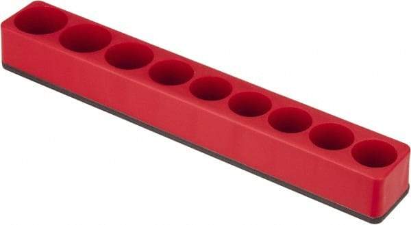 Value Collection - 9 Piece Capacity Magnetic Deep & Shallow Socket Holder - 1/2" Drive, Red - All Tool & Supply