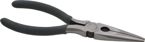 Value Collection - 6" OAL, 1-5/8" Jaw Length x 5/8" Jaw Width, Long Nose Side Cutting Pliers - Serrated Jaw, Standard Head, Plastic Dipped Handles - All Tool & Supply