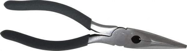 Value Collection - 8" OAL, 2" Jaw Length x 7/8" Jaw Width, Long Nose Side Cutting Pliers - Serrated Jaw, Standard Head, Plastic Dipped Handles - All Tool & Supply