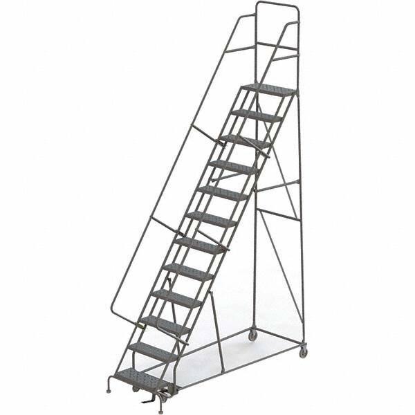 TRI-ARC - 156" 12 Step Rolling Platform Ladder - 450 Lb Capacity, 120" Platform Height, 35" Base Width x 90" Depth, Perforated Tread - All Tool & Supply