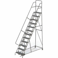 TRI-ARC - 156" 12 Step Rolling Platform Ladder - 450 Lb Capacity, 120" Platform Height, 35" Base Width x 90" Depth, Perforated Tread - All Tool & Supply