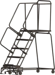 Ballymore - 83" 5 Step Ladder - 450 Lb Capacity, 50" Platform Height, 30" Base Width x 56" Depth, Heavy-Duty Serrated Grating - All Tool & Supply