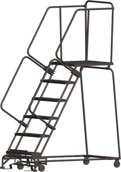 Ballymore - 93" 6 Step Ladder - 450 Lb Capacity, 60" Platform Height, 30" Base Width x 63" Depth, Heavy-Duty Serrated Grating - All Tool & Supply