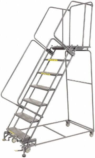 Ballymore - 103" 7 Step Ladder - 450 Lb Capacity, 70" Platform Height, 24" Base Width x 62" Depth, Heavy-Duty Serrated Grating - All Tool & Supply