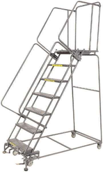 Ballymore - 103" 7 Step Ladder - 450 Lb Capacity, 70" Platform Height, 24" Base Width x 62" Depth, Expanded Metal Tread - All Tool & Supply