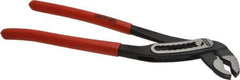 Knipex - 12" OAL, 2-3/4" Max Capacity, 9 Position Water Pump Tongue & Groove Pliers - Self-Gripping V-Jaws, Alligator Jaw Head, Plastic Dipped Handles - All Tool & Supply