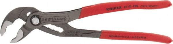 Knipex - 10" OAL, 2" Max Capacity, 25 Position Water Pump Tongue & Groove Pliers - Standard V-Jaws, Standard Head, Nonslip Plastic Handles - All Tool & Supply