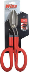 Wiss - 2-1/2" Length of Cut, Straight Pattern Tinner's Snip - 11" OAL, Cushion Grip Handle, 21 AWG Steel Capacity - All Tool & Supply