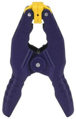 Irwin - 1" Jaw Opening Capacity, 1" Throat Depth, Spring Clamp - Resin Body, Resin Handle, Resin Tip - All Tool & Supply