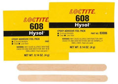 Loctite - 0.14 oz Pouch Two Part Epoxy - 5 min Working Time, 1,500 psi Shear Strength, Series 608 - All Tool & Supply