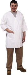 PRO-SAFE - Size XL White Smock with 5 Pockets - Polyester and Cotton, Buttonless and Ties In Back - All Tool & Supply