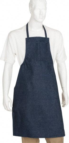 PRO-SAFE - 28 x 36" General Purpose Bib Apron - Denim, Denim Blue, 1 Pocket - All Tool & Supply