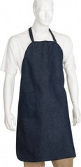 PRO-SAFE - 27 x 35" General Purpose Bib Apron - Denim, Denim Blue, 1 Pocket - All Tool & Supply