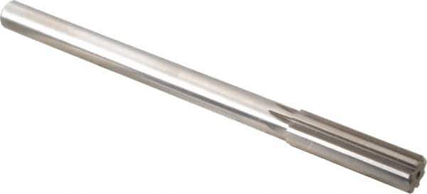 Alvord Polk - 47/64" High Speed Steel 8 Flute Chucking Reamer - Straight Flute, 5/8" Straight Shank, 2-1/2" Flute Length, 9-1/2" OAL - All Tool & Supply