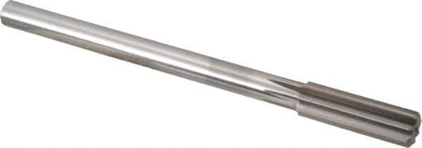 Alvord Polk - 17.5mm High Speed Steel 8 Flute Chucking Reamer - Straight Flute, 9/16" Straight Shank, 2-1/4" Flute Length, 9" OAL - All Tool & Supply