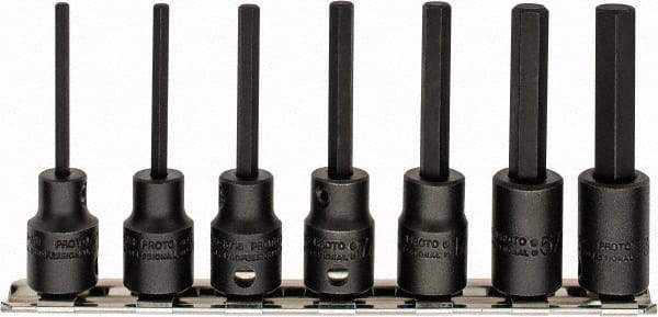 Proto - 7 Piece 3/8" Drive Inch Impact Hex Bit Socket Set - 1/8 to 3/8" Hex - All Tool & Supply