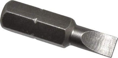 Apex - 3/16" x 0.034" Blade, 1/4" Drive Slotted Screwdriver Bit - 1" OAL, Insert Bit - All Tool & Supply