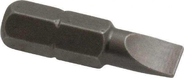 Apex - 0.216" x 0.036" Blade, 1/4" Drive Slotted Screwdriver Bit - 1" OAL, Insert Bit - All Tool & Supply