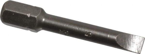 Apex - 3/16" x 0.034" Blade, 1/4" Drive Slotted Screwdriver Bit - 1-1/2" OAL, Insert Bit - All Tool & Supply