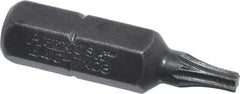 Apex - 1/4" Drive T8 Torx Screwdriver Bit - 1" OAL - All Tool & Supply