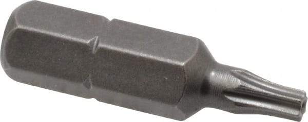 Apex - 1/4" Drive T10 Torx Screwdriver Bit - 1" OAL, Tamper Resistant Bit - All Tool & Supply