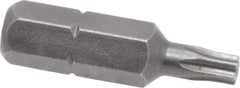 Apex - 1/4" Drive T15 Torx Screwdriver Bit - 1" OAL, Tamper Resistant Bit - All Tool & Supply