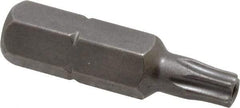 Apex - 1/4" Drive T20 Torx Screwdriver Bit - 1" OAL, Tamper Resistant Bit - All Tool & Supply