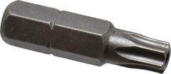 Apex - 1/4" Drive T27 Torx Screwdriver Bit - 1" OAL, Tamper Resistant Bit - All Tool & Supply