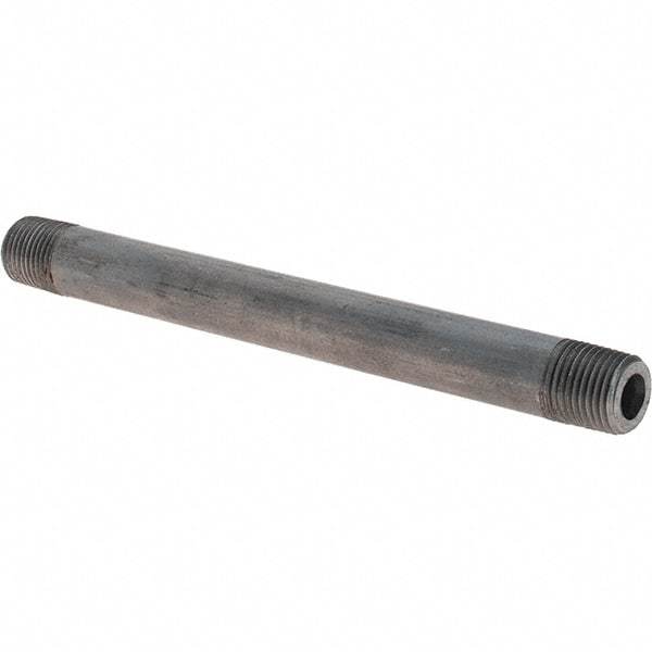 Made in USA - Schedule 80, 1/8" Diam x 4" Long Black Pipe Nipple - Threaded - All Tool & Supply