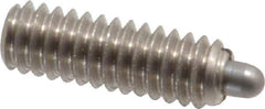 Gibraltar - 1/4-20, 3/4" Thread Length, 1/8" Plunger Projection, Stainless Steel Threaded Spring Plunger - 0.118" Max Plunger Diam, 3/4" Plunger Length, 2 Lb Init End Force, 9 Lb Final End Force, 0.0781" Hex - All Tool & Supply