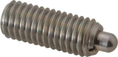 Gibraltar - 1/2-13, 1-1/4" Thread Length, 1/4" Plunger Projection, Stainless Steel Threaded Spring Plunger - 1/4" Max Plunger Diam, 1-1/4" Plunger Length, 2.7 Lb Init End Force, 9.3 Lb Final End Force, 0.1562" Hex - All Tool & Supply