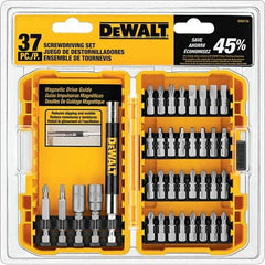 DeWALT - 37 Piece, Screwdriver Bit Set - SQ1, SQ2, SQ3, 1/4" Drive - All Tool & Supply