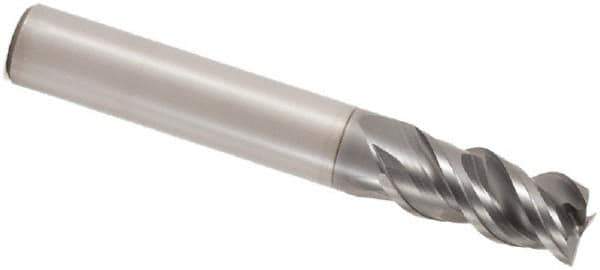 Seco - 10mm, 3 Flute, Single End, Solid Carbide, Corner Chamfer End Mill - 70mm OAL, 48° Helix, Right Hand Flute, 22mm LOC, Right Hand Cut - All Tool & Supply