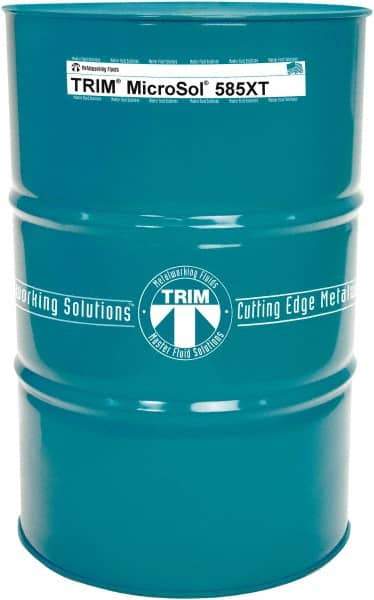 Master Fluid Solutions - Trim MicroSol 585XT, 54 Gal Drum Cutting & Grinding Fluid - Semisynthetic, For Aluminum Alloys, Cast Iron, Composites, Copper, Plastics, Steels & Titanium - All Tool & Supply