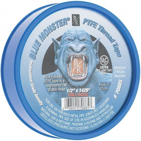 Value Collection - 1/2" Wide x 1,429" Long General Purpose Pipe Repair Tape - -450 to 500°F, Blue - All Tool & Supply