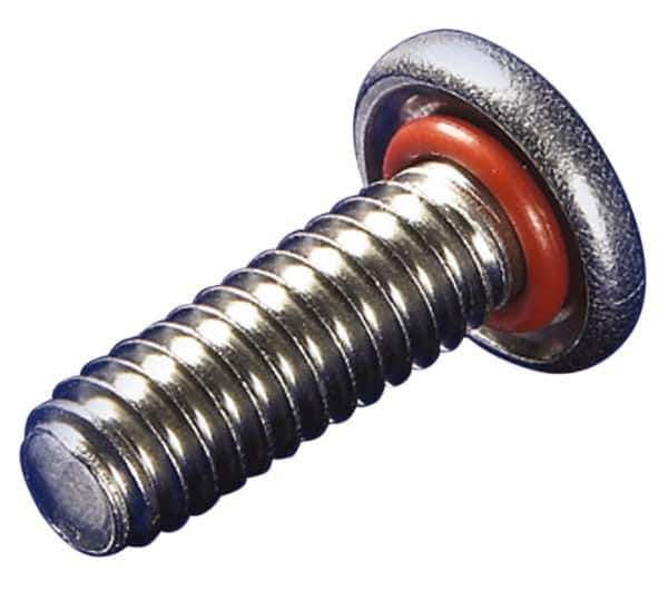 APM HEXSEAL - #8-32, 1/2" Length Under Head, Pan Head, #2 Phillips Self Sealing Machine Screw - Uncoated, 18-8 Stainless Steel, Silicone O-Ring - All Tool & Supply