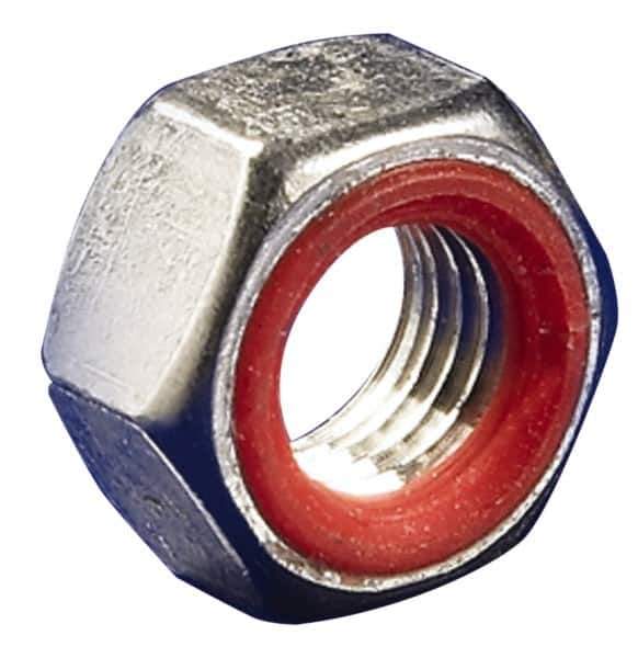 APM HEXSEAL - 1/2-20 Thread, 3/4" Wide x 7/32" High, Brass Self Sealing Hex Jam Nut - Nickel Plated, Silicone O Ring, Right Hand, UNF Thread - All Tool & Supply