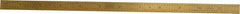 Fowler - 12" Long, 1/64, 1/32, 1/16, 1/8" Graduation, Flexible Steel Rule - 4R Graduation Style, 1" Wide, Yellow, Titanium Finish - All Tool & Supply