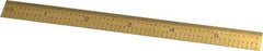 Fowler - 6" Long, 1/100, 1/64, 1/32, 1/10" Graduation, Flexible Steel Rule - 5R Graduation Style, 3/4" Wide, Yellow, Titanium Finish - All Tool & Supply