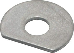 Made in USA - 1/4" Screw Size, 0.254" ID, 1008/1010 Steel Clipped Washer - 0.249 to 0.259" ID, 0.74 to 0.76" OD, 0.044 to 0.052" Thickness, Uncoated - All Tool & Supply