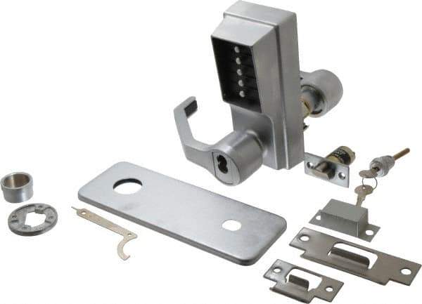 Kaba Access - Heavy Duty Combination Entry Lever Lockset with Key Override - 2-3/4" Back Set, 6 or 7 Pin Length Best & Compatible Cylinder (Core Not Included), Satin Chrome Finish - All Tool & Supply