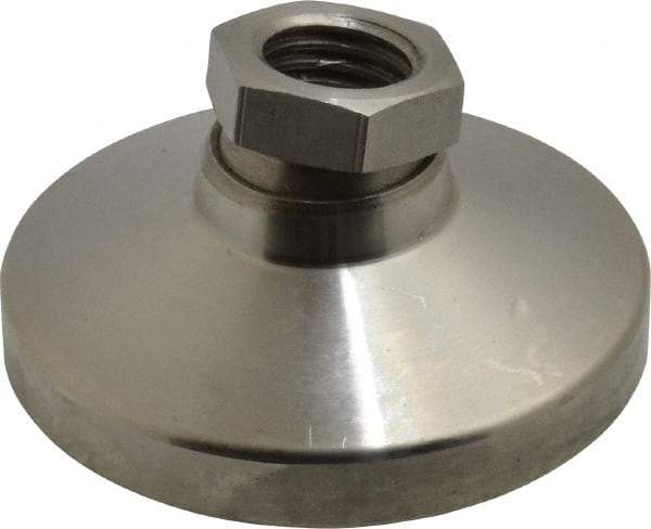 Gibraltar - 2721 kg Capacity, M16 Thread, 31.7mm OAL, Steel Stud, Tapped Pivotal Socket Mount Leveling Pad - 63.5mm Base Diam, Stainless Steel Pad, 22mm Hex - All Tool & Supply