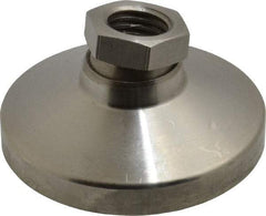 Gibraltar - 2721 kg Capacity, M16 Thread, 31.7mm OAL, Steel Stud, Tapped Pivotal Socket Mount Leveling Pad - 63.5mm Base Diam, Stainless Steel Pad, 22mm Hex - All Tool & Supply