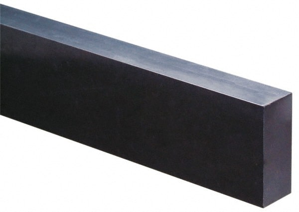 Made in USA - 1' x 3" x 1-1/2" Black Acetal Rectangular Bar - All Tool & Supply