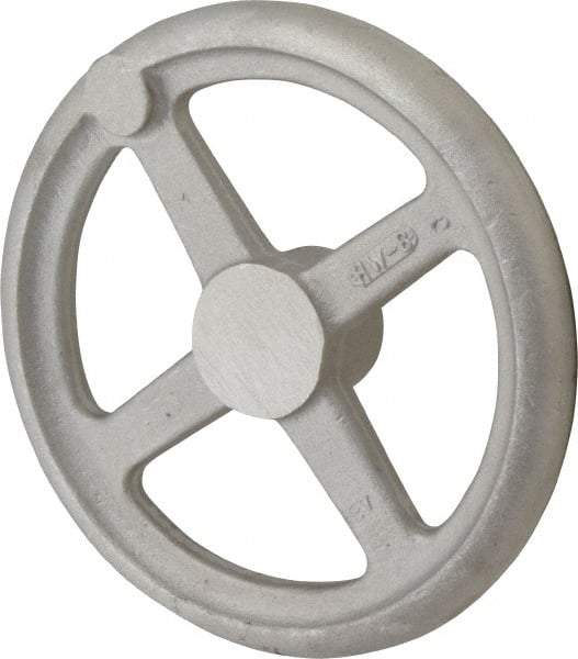 Morton Machine Works - 8", 4 Spoke Straight Handwheel - 1.9" Hub, Aluminum, Plain Finish - All Tool & Supply