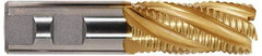 Hertel - 3/4" Diam, Coarse Pitch, 3" LOC, 4 Flute Cobalt Roughing Square End Mill - TiN Finish, 5-1/4" OAL, 3/4" Shank Diam, Single End, Centercutting, 30° Helix - All Tool & Supply