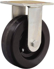 Hamilton - 6" Diam x 2" Wide x 7-1/2" OAH Top Plate Mount Rigid Caster - Phenolic, 1,200 Lb Capacity, Straight Roller Bearing, 4 x 4-1/2" Plate - All Tool & Supply