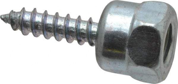 Buildex - 3/8" Zinc-Plated Steel Vertical (End Drilled) Mount Threaded Rod Anchor - 5/8" Diam x 1" Long, 670 Lb Ultimate Pullout, For Use with Wood - All Tool & Supply