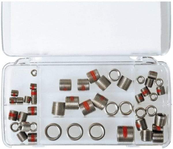 Made in USA - 58 Inserts, M4 - M16 Internal Thread, 1/4-28, 1-8 Metric Coarse, Steel, Thread Repair Kit - Exact Industrial Supply